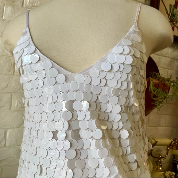Audrey Parks x Francescas Ellen Piette Mini Dress White Sequin - Picture 8 of 16